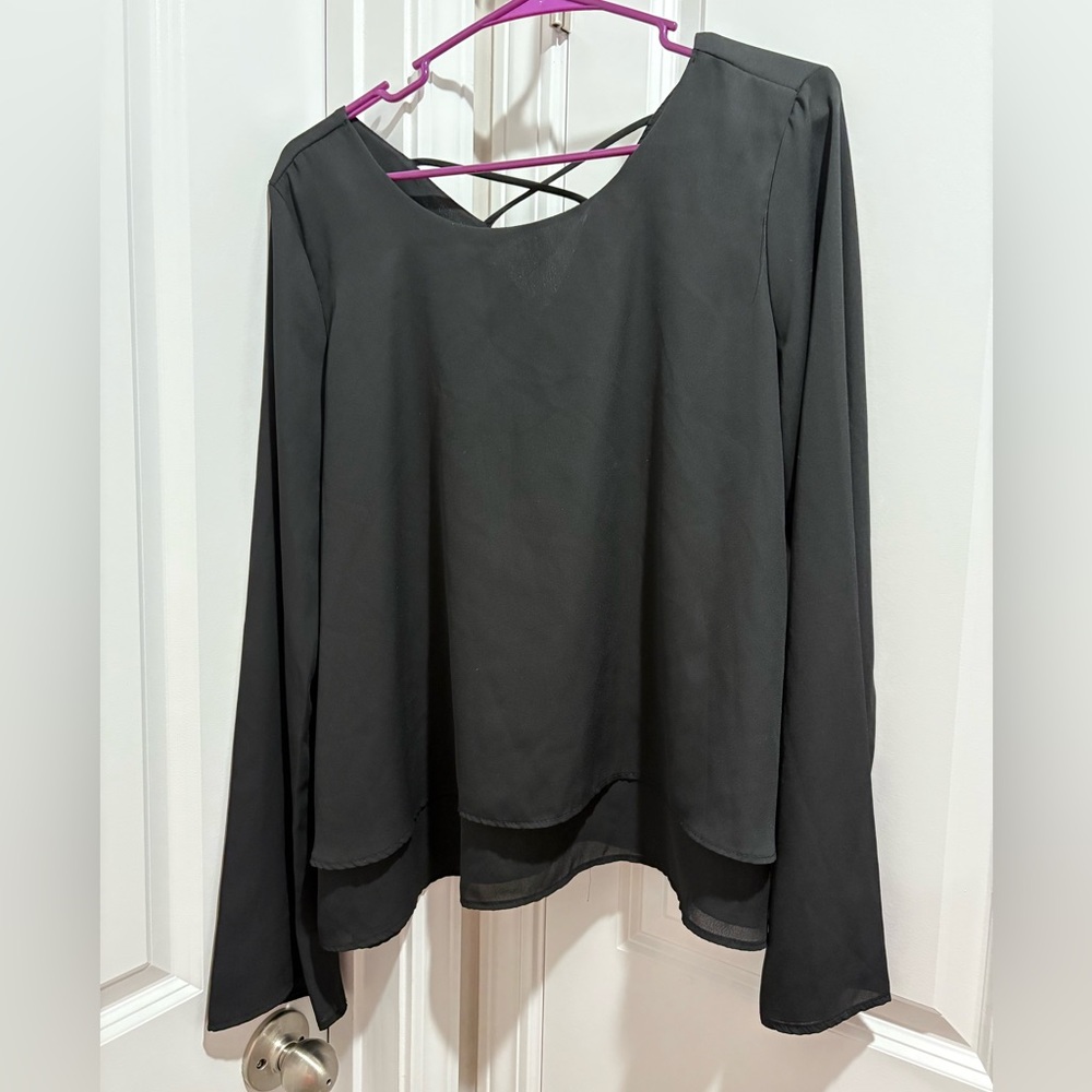 Charlee Elegant Black Women's Blouse